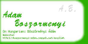adam boszormenyi business card